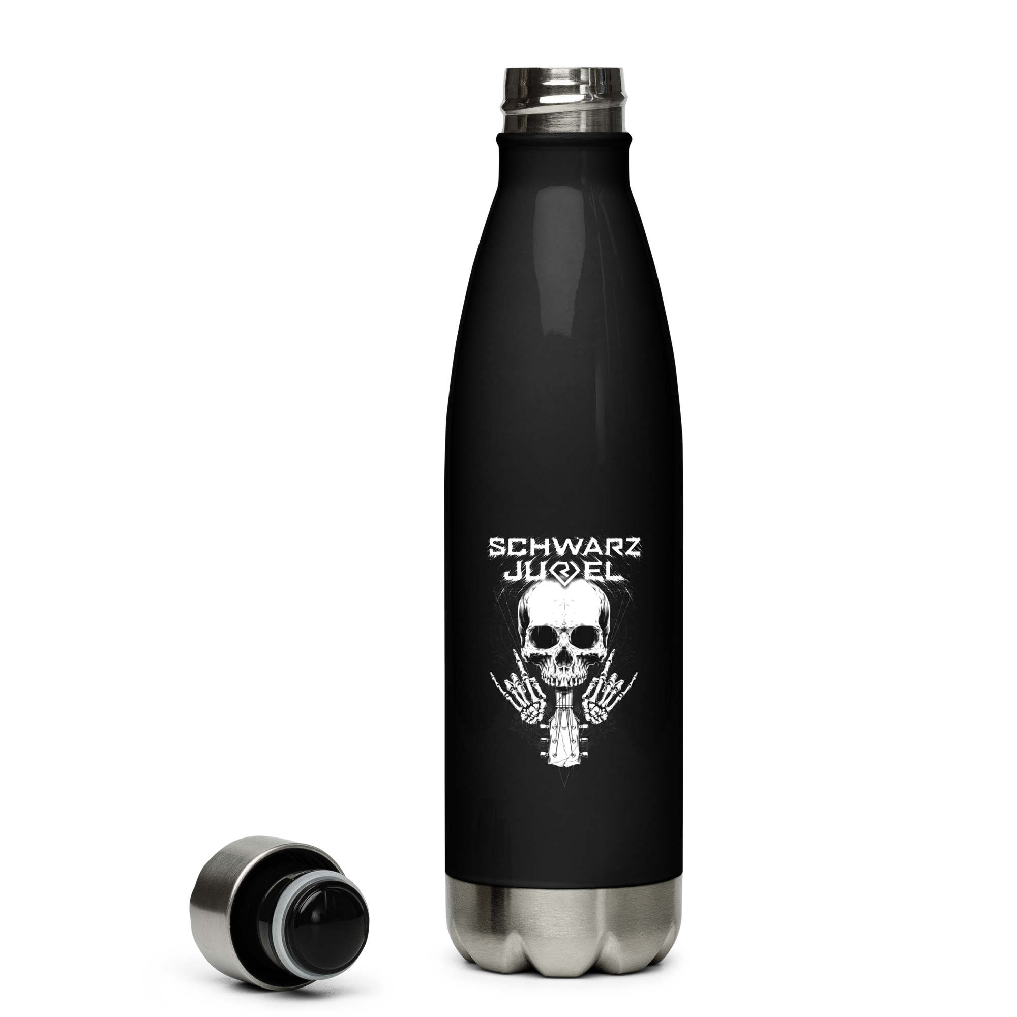 Edelstahl Trinkflasche Guitar Skull