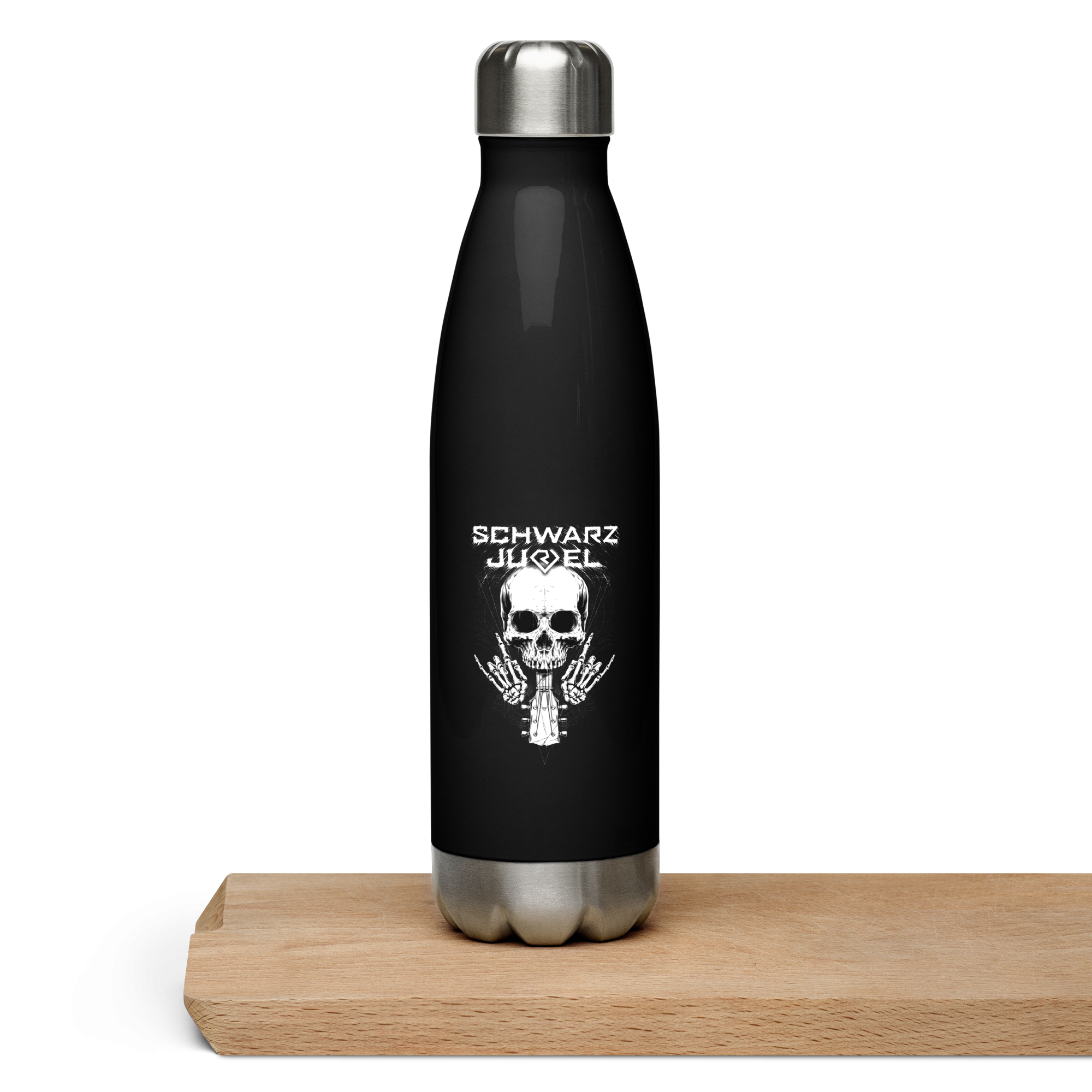 Edelstahl Trinkflasche Guitar Skull